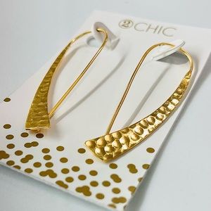 2 CHIC gold tone earrings, NEW